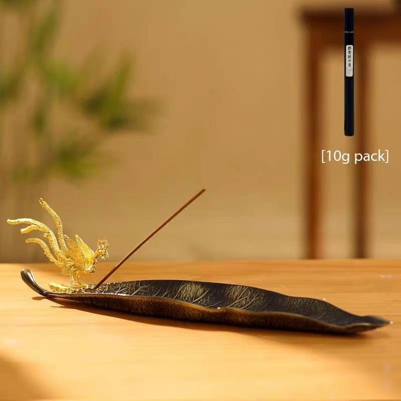 Japanese style Zen tea ceremony incense burner with incense sticks base