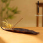 Japanese style Zen tea ceremony incense burner with incense sticks base