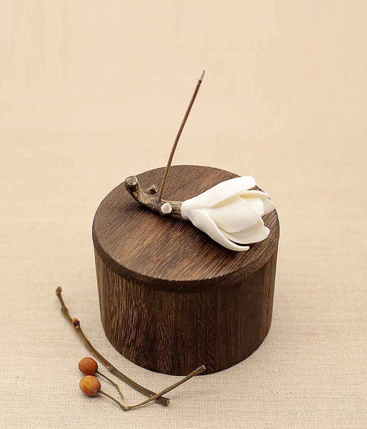 Handmade Orchid Ceramic Incense Burner