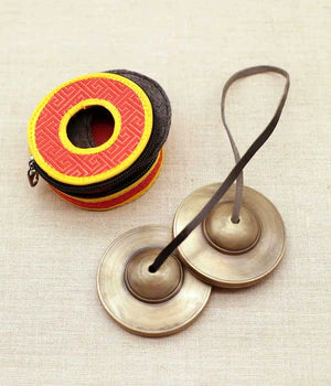 Handmade Tibetan Traditional Bronze Tingsha Chime with Cases